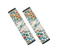 Showudesigns Boho Dragonfly Car Seat Belt Pads Cover, Universal Car Seat Belt Shoulder Pads Strap Covers for Adults, Car Seat Belt Cushions Car Accessories 2 Packs Boho Flower