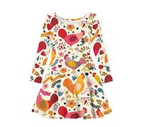 Showudesigns Chicken Flower Girls Dresses 15-16 Years Yellow Outfits for Teens Fall Clothes Long Sleeve Casual Dresses Loose Holiday Beach Party Dress Shirts Party Favor