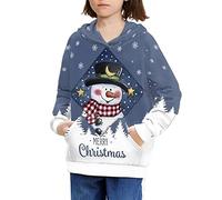 Showudesigns Christmas Hoodies for Girls Kids Plus Size XL Old Long Sleeve Hoodie and Sweatshirts Casual Loose Teens Pullover Tops Boys Clothes Snowman