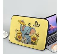 Showudesigns Cute Elephant Laptop Protective Sleeve for Women & Men - Durable 13 inch Laptop Carrying Case - Sunflower Butterfly Yellow