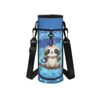Showudesigns Cute Sloth Water Bottle Holder with Strap Girls Boys Water Bottle Carrier for Walking Camping Hiking Insulated Sleeves Bag Kids Bottles Sling Pouch 500Ml