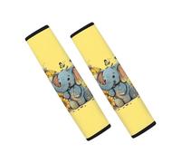 Showudesigns Elephant Sunflower Car Seat Belt Cover Pads Soft Comfort Shoulder Seatbelt Cushions Cute Seatbelt Covers Pads for Adults Protector You Neck And Shoulder 2Pcs Yellow