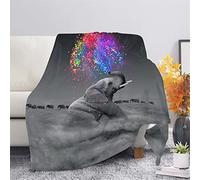 Showudesigns Elephant Throw Blanket 60x80 Inch Soft Blanket Fluffy Women Adult Kids Holiday Winter Home Office Throw Blankets Soft