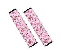 Showudesigns Flower Axolotl Seatbelt Covers Seat Belt Pads for Kids Adults Shoulder Strap Cover Universal Fit for Car,Truck,SUV,Camera,Backpack, Neck Cushion Protector Pink