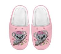 Showudesigns Flower Koala Slippers for Girls Winter Warm Bedroom Slipper Boys Slip On House Shoes Little Big Kids Slippers Size 13-13.5 Cute Slipper Shoe Pink