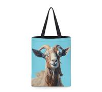 Showudesigns Goat Tote Bag for Women Grocery Shopping Bags Travel Purse Beach Tote Bag for Teen Girls Shoulder Handbag Flower Reusable Shopper Bags Party Favor