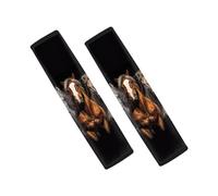 Showudesigns Horse Car Seat Strap Covers Safety Seatbelt Covers for Adults, Shoulder Belt Pad Protect You Neck And Shoulder Car Accessories Trendy Animal Car Seat Cover Black