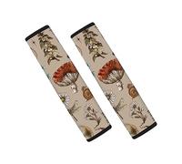Showudesigns Mushroom Car Seat Belt Cover Pads Shoulder Seatbelt Pads Cover Car Safety Seat Belt Shoulder Pads for Adults and Children Neck Cushion Protector