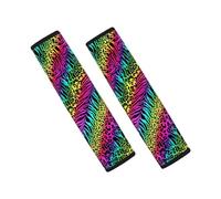 Showudesigns Rainbow Leopard Car Seat Belt Pads Cover Universal Car Seat Belt Shoulder Pads Strap Covers for Adults, Car Seat Belt Cushions, 2 Packs Soft Comfort Car Seatbelt Pad