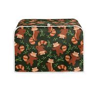 Showudesigns Red Panda Toaster Cover 2 Slice Wide Slot Toaster Oven Cover Dust Cover with Top Handle Bread Maker Cover Small Kitchen Appliance Cover Home Decor