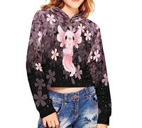 Showudesigns Sakura Axolotl Crop Top for Girls Age 7-8 Years Cropped Sweatshirt Girly Pullover Hoodie Cherry Blossom Long Sleeve Tops Activewear