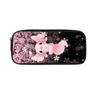 Showudesigns Sakura Axolotl Pencil Case for Girls Big Capacity Office Pen Holders Case Stationery Storage Bags Lightweight Purse Zipper Pink Cherry Blossom Flower