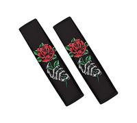 Showudesigns Skull Rose Car Seat Belt Cover Shoulder Pad Soft Universal Soft Auto Seatbelt Shoulder Cover Cushion 2 Packs Car Interior Accessories