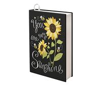 Showudesigns Sunflower Book Cover for Book Lovers Stretchable Book Sleeves Book Protector for Paperback,Textbook Jackets Book Covers You are My Sunshine Book Sox Black Book Sleeve