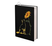 Showudesigns Sunflower Cat Book Sleeve for Book Lovers Book Covers Dustproof Book Case Cover for Paperbacks,Notebooks Book Protector Pouch 9x11 Inches Black Book Sleeves