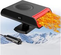 Showvigor 360° Rotatable Car Heater and Defroster, 12V Portable Dual Hot/Cold Air Fan for Windshield Ice Frost Removal, Cigarette Lighter Plug, Compact Design