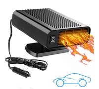 Showvigor Car Heater - Portable Car Heater Fan with 360° Rotatable Base, 12V Car Heater 150W, Quick Defrosting & Demisting for Windshield, Universal for Truck/SUV/Car (Cigarette Lighter Plug)