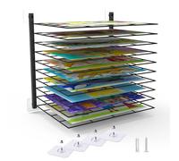 Showxeeyee Art Drying Rack,10 Adjustable Shelves Paint Drying Stand Rack, Fit All Walls Art Drying Rack For Classroom,Studios & Creative Spaces