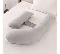 ShowyLive Pregnancy Pillow Wedge Pillow for Sleeping Maternity Body Pillow for Pregnant Women with Removable Washable Cover, Support for Back, Hips, Legs (Cotton, H shape, Dark Grey)