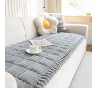 ShowyLive Sofa Covers 1 2 3 4 Seater Non Slip Sofa Slipcovers Super Soft & Thick Corduroy Sofa Cushion Covers Sofa Protectors from Pets/Kids/Dogs(Light Grey, 35 * 63 inch/90 * 160CM)