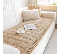 ShowyLive Sofa Covers 1 2 3 4 Seater Non Slip Sofa Slipcovers Super Soft & Thick Corduroy Sofa Cushion Covers Sofa Protectors from Pets/Kids/Dogs(Khaki, 35 * 71 inch/90 * 180CM)