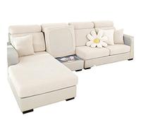 ShowyLive Sofa Seat Cushion Covers- High Stretch Non-Slip Couch Sofa Cover 1-Piece Universal for 1 2 3 4 Seater L Shape Sofa Slipcovers for Living Room Dogs Pet (M Size Backrest Cover, Weave White)
