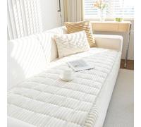 ShowyLive Soft Sofa Cover 1 2 3 4 Seater Corduroy Sofa Throw Pillow Covers Sofa Cushion Covers Sofa Protectors from Pets/Kids/Dogs (White, 18 * 18 inch Pillowcase)