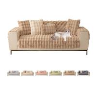 ShowyLive Soft Sofa Cover 1 2 3 4 Seater Faux Fur Sofa Throw Pillow Covers Sofa Cushion Covers Sofa Protectors from Pets/Kids/Dogs (Light Coffee, 12 * 20 inch Pillowcase)