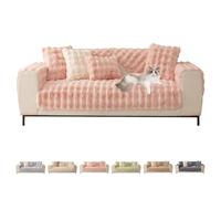 ShowyLive Soft Sofa Cover 1 2 3 4 Seater Faux Fur Sofa Throw Pillow Covers Sofa Cushion Covers Sofa Protectors from Pets/Kids/Dogs (Pink, 12 * 20 inch Pillowcase)