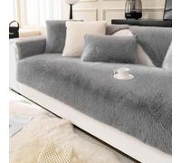 ShowyLive Soft Velvet Sofa Cover 1 2 3 4 Seater Non-Slip Couch Sofa Slipcovers Sofa Cushion Covers Sofa Protectors from Pets/Kids/Dogs (Grey, 35 * 63 inch)