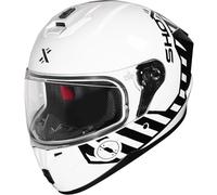 Shox Apex Core Motorcycle Helmet S Gloss White Black