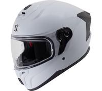 Shox Apex Solid Gloss Ash Grey Motorbike Helmet With Anti-Fog Lens & Extra Visor