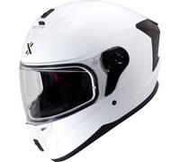 Shox Apex Solid Gloss White Motorcycle Helmet With Anti-Fog Lens And Extra Visor