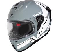 Shox Helmets Apex Tech Motorcycle Helmet M Gloss Grey White