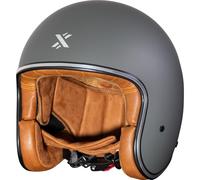Shox Classic Solid Open Face Motorcycle Helmet L Matt Gunmetal Grey