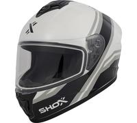 Shox Command Confine ECE R22.06 White Bike Helmet With Anti-Fog Lens And Visor
