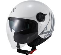 Shox Interceptor SV Delta Open Face Motorcycle Helmet M Gloss Grey White