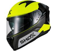 Shox Rapid Turbo Motorcycle Helmet L Gloss Grey Hi-Vis Yellow