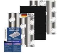 Shoxfords Cooker Hood Filter Kit 3Pack - 2 Grease Filters for Cooker Hood and 1 Carbon Filter Extractor Fan, Cut to Size Extractor Fan Filters for Fresh, Odour-Free Cooking - Made in Germany