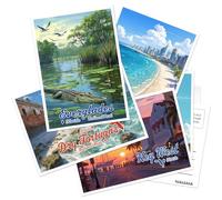 SHOXREM Florida Postcards Set of 24, 4x6 Retro Travel Landmarks