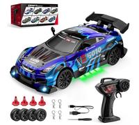 SHOYDID 1/24 Scale Remote Control Drift Car for 16+, Mini Variable-Speed Drift RC Car with with Drift Wheels, Road Tires and Traffic Barriers, for Beginners