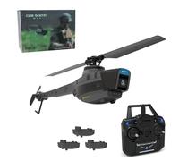 SHOYDID C128 Remote Control Helicopter with 1080P Camera, Black Hornet Scout RC Aerial Military Helicopter for Adults & Beginners, with Three Batteries (RTF)
