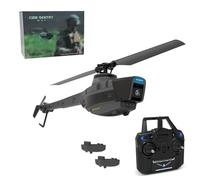 SHOYDID C128 Remote Control Helicopter with 1080P Camera, Black Hornet Scout RC Aerial Military Helicopter for Adults & Beginners, with Two Batteries (RTF)