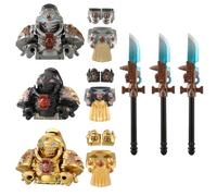 SHOYDID Medieval Weapon Set for Building Blocks, Armor Swords Castle Knight Shield Spear, 12Pcs Sci-Fi Armor Building Blocks Set for Boys
