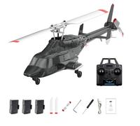 SHOYDID RC ERA A61 Mini Helicopter, 1/52 Scale 4CH Single Rotor Flybarless Remote Control Helicopter for indoor with One-Key Takeoff/Landing and Optical Flow Altitude Hold - 3 Batteries (RTF Version)