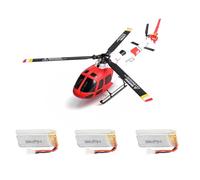 SHOYDID WL AS350 Remote Control Helicopter, 2.4G 4CH 3-Blade Flybarless Realistic RC Helicopter Model with Barometric Altitude Hold, Optical Flow Positioning and One-Key TOL, 3 Batteries