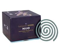 Shoyeido Horin Nijo Japanese Incense Coil Joss Sticks - 10 Coils, Burn Time 150 Mins Each, Ceramic Holder Included