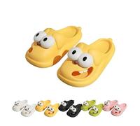 Shoyunt Tongue Kiss Big Eye Slippers, Big Eye Dog Slippers, Cute Funny 3D Big Eye Dog Funny Cartoon Package Head EVA Slippers (Yellow,8.5-9.5 Women/7-8 Men)