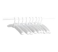 Shoze 10Pcs Satin Padded Hangers 43cm White Ivory Cushioned Clothes Hanger 17'' Soft Touch Coat Hangers Non-Slip Blouse Hook for Adults Garment Wedding Dress Lingerie Tops Suits Shirts Dress Trousers