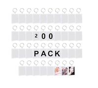 Shoze 200pcs Photo Keyring 45X35mm Blank Keyrings Translucent Clear Acrylic